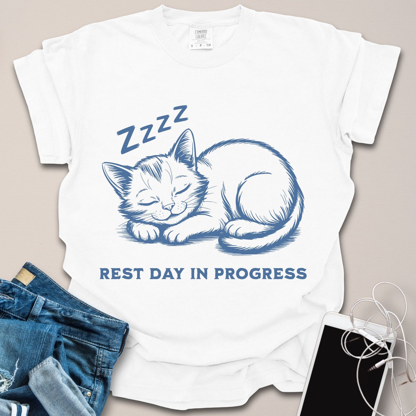 Rest Day Cat Graphic Shirt