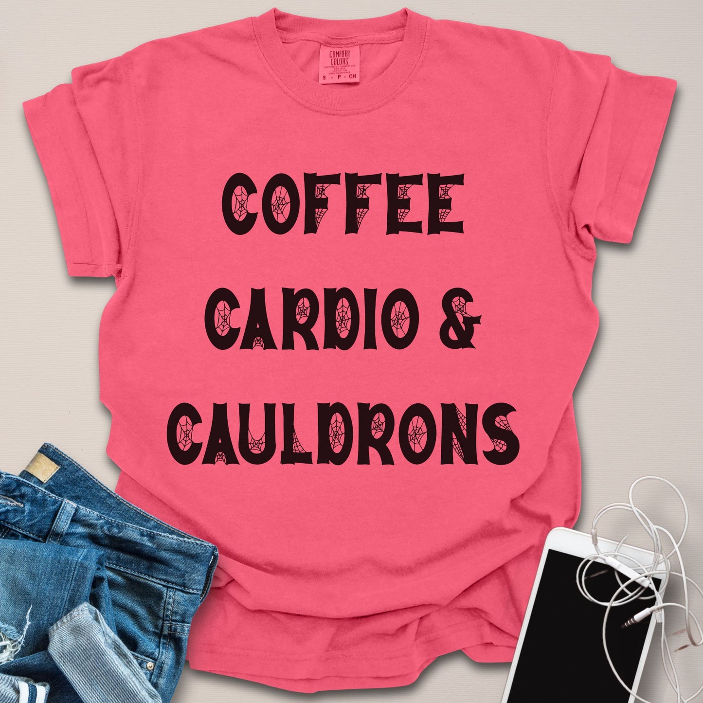 Coffee, Cardio & Cauldrons Halloween Shirt