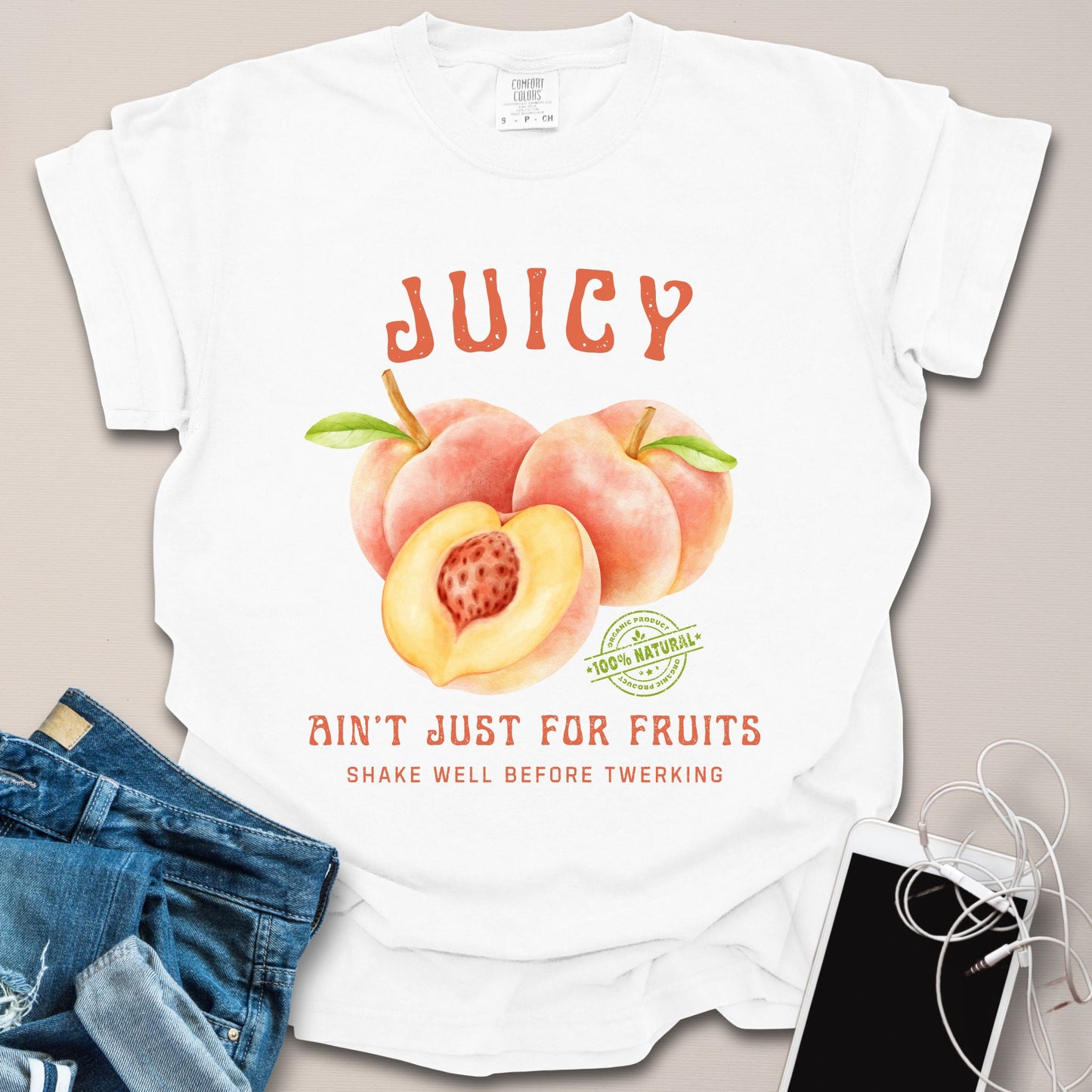 Vintage Juicy Peach Fruit Gym Shirt