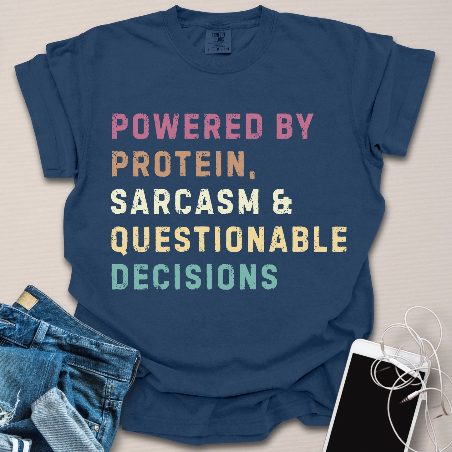 Powered By Protein Funny Gym Shirt