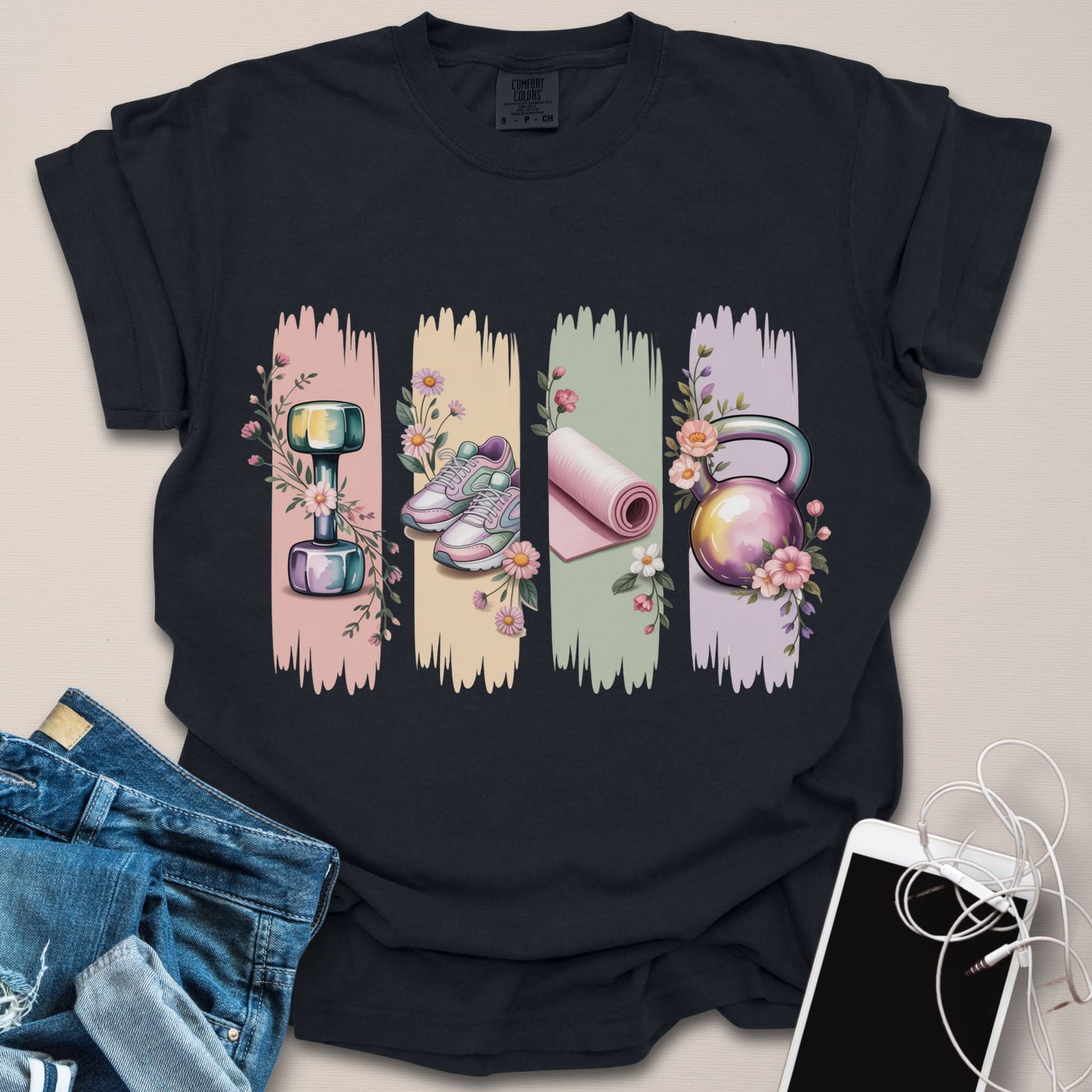 Brushstroke Gym Elements Graphic Shirt