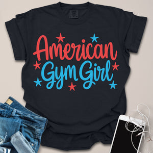 American Gym Girl Script Shirt