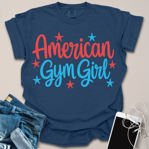 American Gym Girl Script Shirt