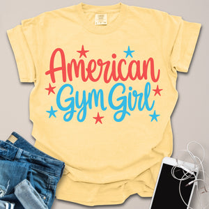 American Gym Girl Script Shirt