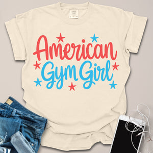 American Gym Girl Script Shirt