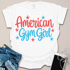 American Gym Girl Script Shirt