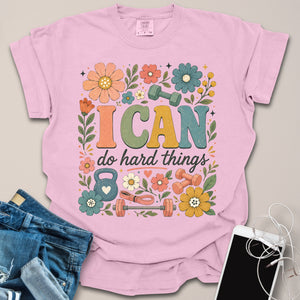 Can Do Hard Things Floral Gym Shirt