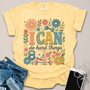 Can Do Hard Things Floral Gym Shirt
