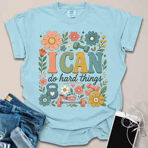 Can Do Hard Things Floral Gym Shirt