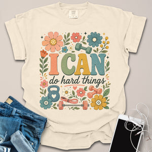 Can Do Hard Things Floral Gym Shirt