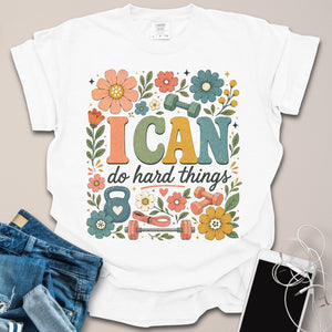 Can Do Hard Things Floral Gym Shirt