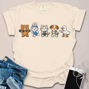 Cute Animals Working Out Shirt