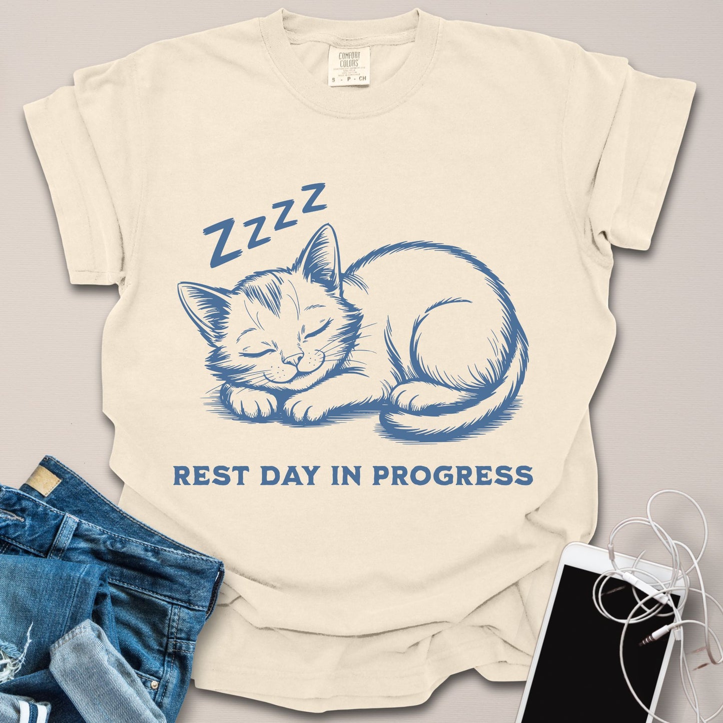 Rest Day Cat Graphic Shirt