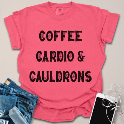 Coffee, Cardio & Cauldrons Halloween Shirt