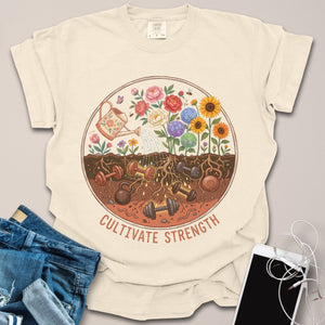 Cultivate Strength Floral Gym Shirt