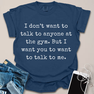 Gym Antisocial Funny Text Shirt