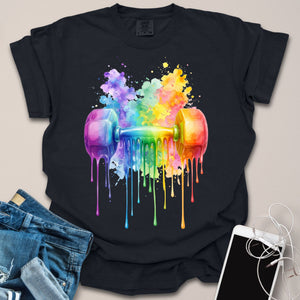Dumbbell Rainbow Paint Drip Shirt