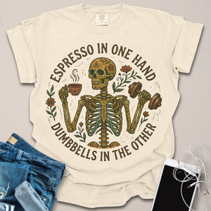 Espresso and Gym Skeleton Shirt