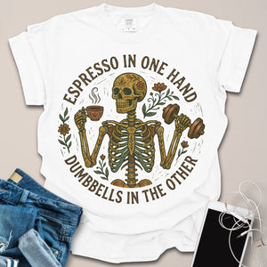 Espresso and Gym Skeleton Shirt