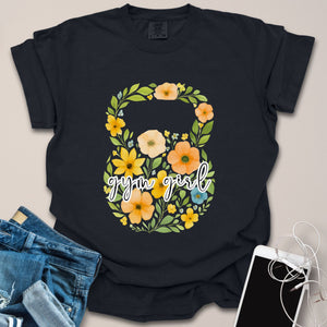 Gym Girl Floral Kettlebell Shirt