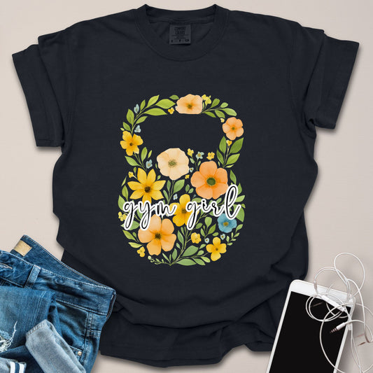 Gym Girl Floral Kettlebell Shirt