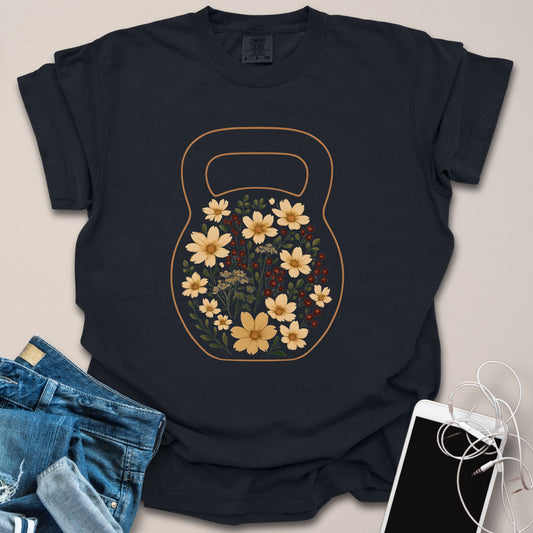 Gold Kettlebell Floral Shirt