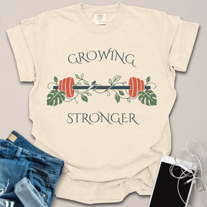 Growing Stronger Floral Barbell Shirt