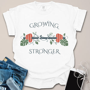Growing Stronger Floral Barbell Shirt