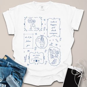 Gym Girl Aesthetic Doodle Shirt