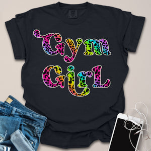Gym Girl Rainbow Leopard Print Shirt