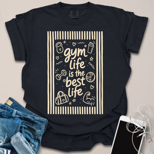 Gym Life Best Life Doodle Stripes Shirt