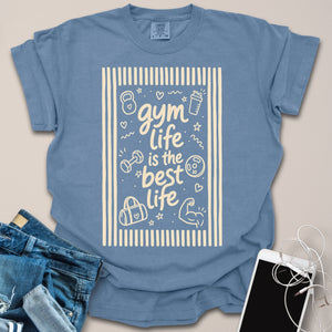 Gym Life Best Life Doodle Stripes Shirt