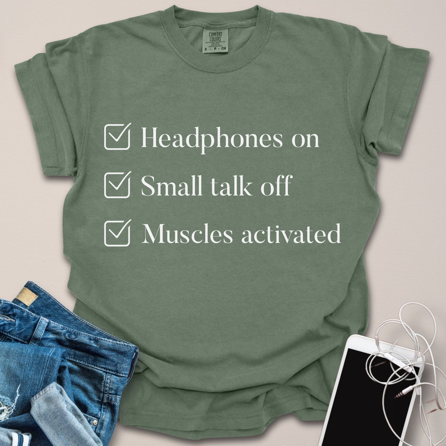 Headphones On Checkboxes Shirt