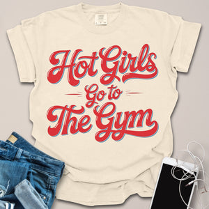 Hot Girls Go To Gym Script Retro Shirt