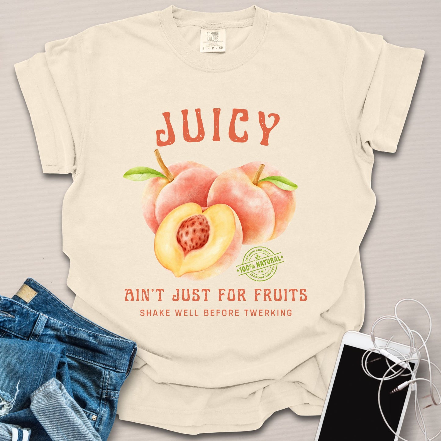 Vintage Juicy Peach Fruit Gym Shirt