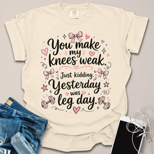Weak Knees Leg Day Doodle Shirt