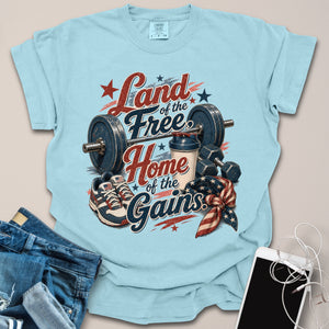 Land of the Free America Gym Shirt