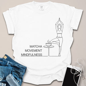Matcha Movement Mindfulness Line Art Shirt