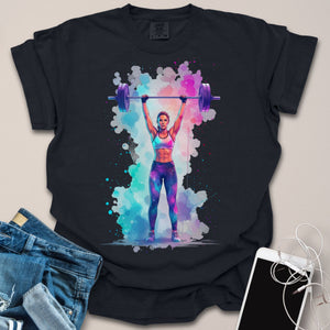 Barbell Overhead Press Watercolors Shirt
