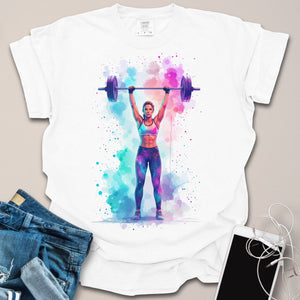 Barbell Overhead Press Watercolors Shirt