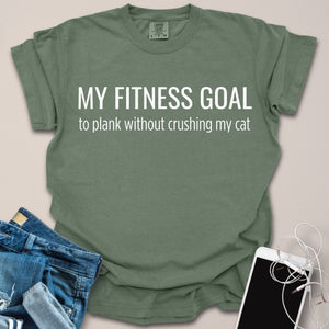 Plank Without Crushing My Cat Funny Fitness Goal Shirt