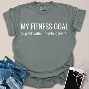 Plank Without Crushing My Cat Funny Fitness Goal Shirt