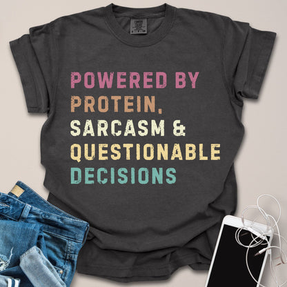 Powered By Protein Funny Gym Shirt