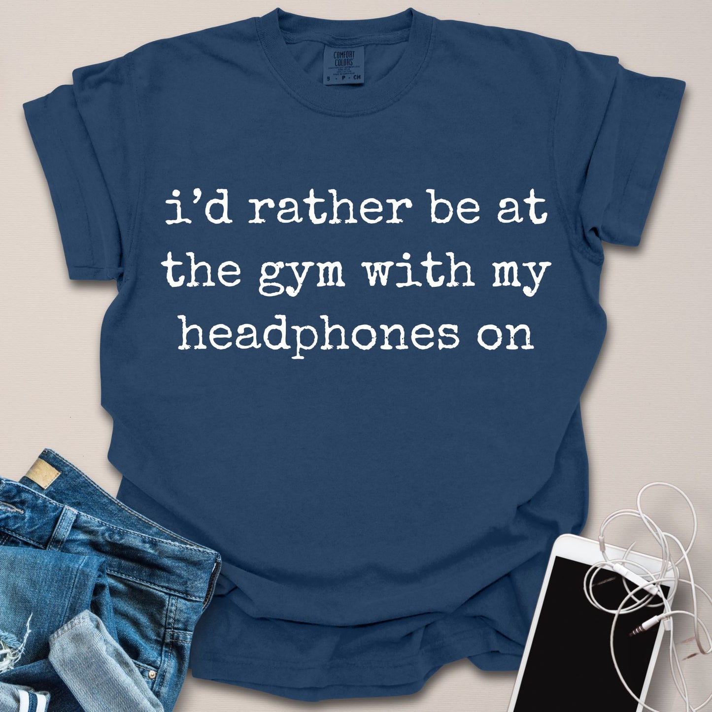 At The Gym + Headphones On Shirt