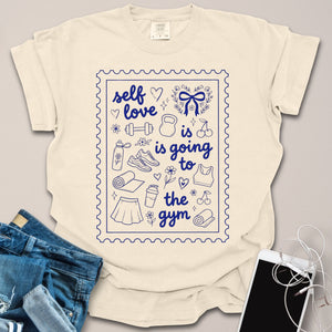 Self Love is Going to the Gym Doodle Art Shirt