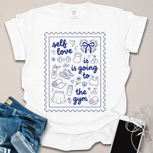Self Love is Going to the Gym Doodle Art Shirt