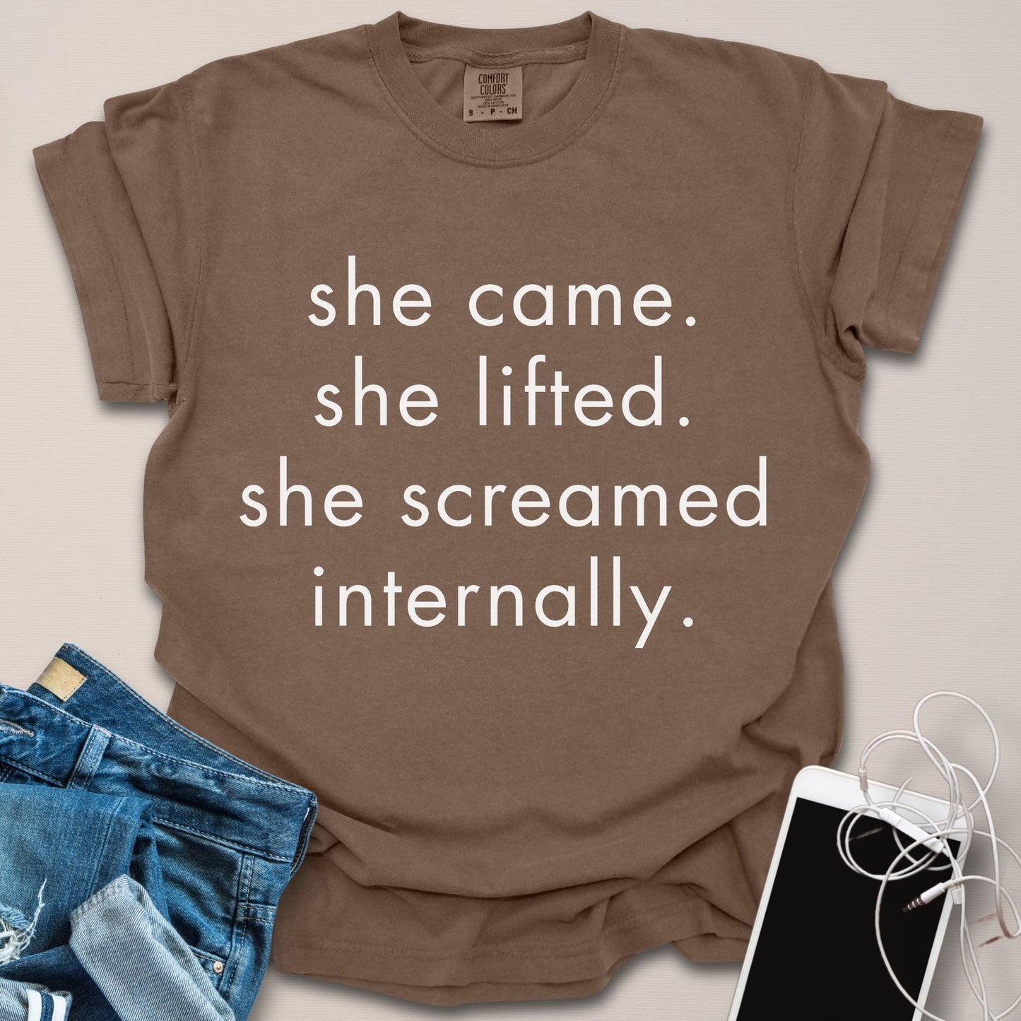 She Came She Lifted Sarcastic Gym Shirt