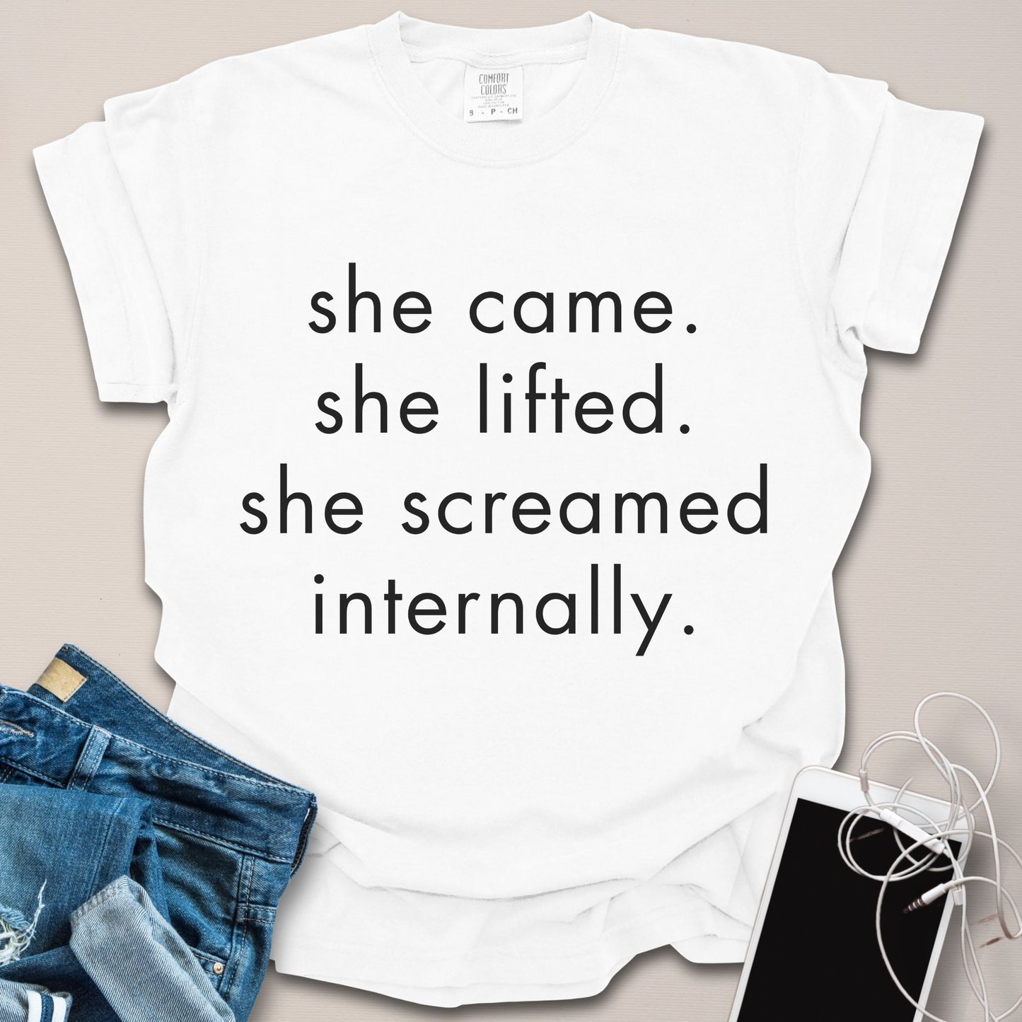 She Came She Lifted Sarcastic Gym Shirt