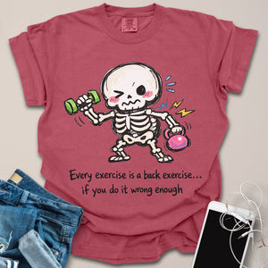 Back Exercise Skeleton Doodle Shirt