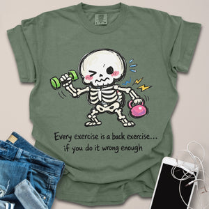 Back Exercise Skeleton Doodle Shirt